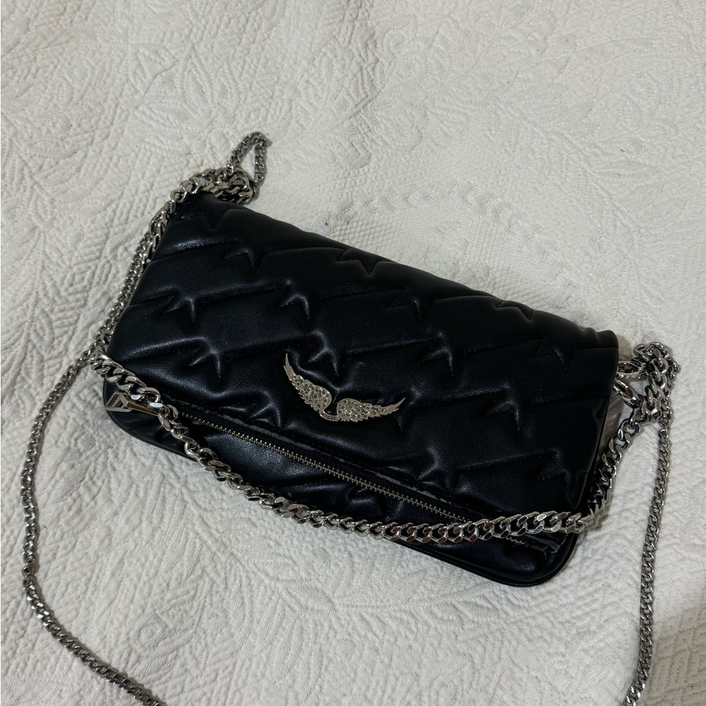 Zadig&Voltaire Black Quilted Chain Shoulder Bag purse